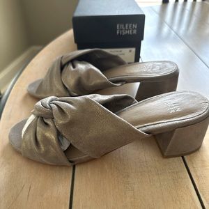 New Eileen Fisher Vero Cuoio Slide Heels! Retail $210!